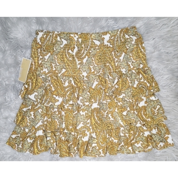 New Michael Michael Kors Paisley Print Tiered Skirt - Picture 2 of 4